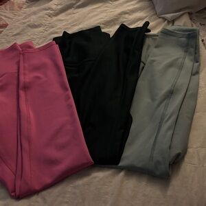 ALO Pink, Black, and Gray Leggings Set size small